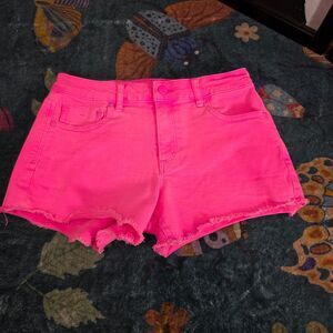 💖 Tractr Neon Pink Cut Off Shorts Girls 12 Denim Frayed Summer Shorts